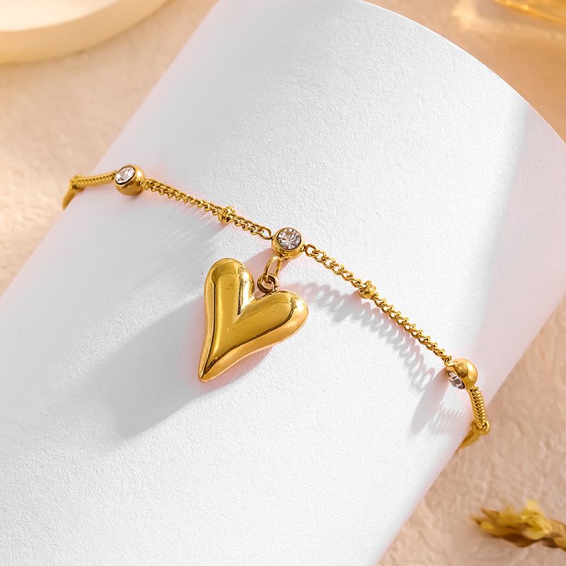 Heart Drop Stone Bracelet