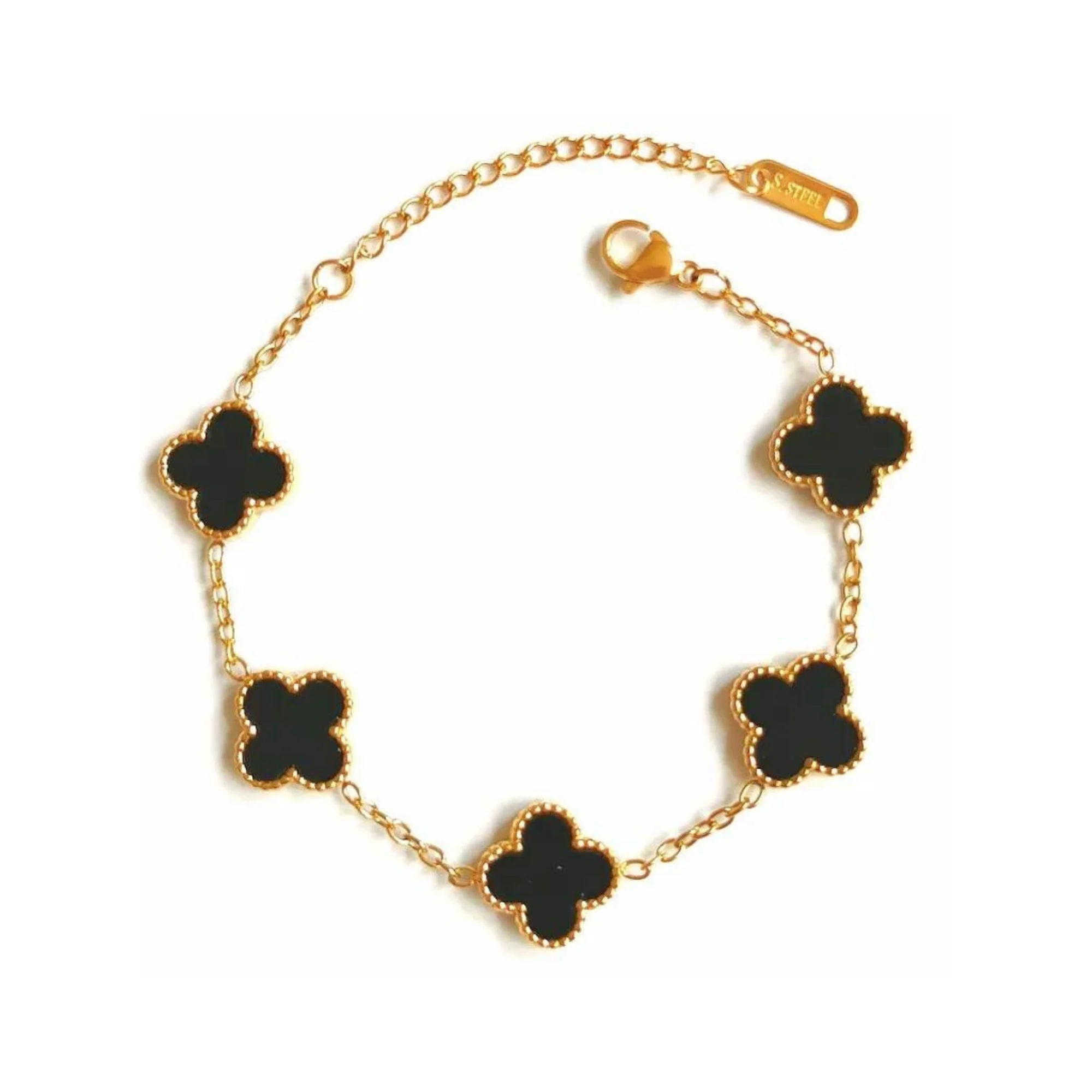 Black Lucky Clover Bracelet