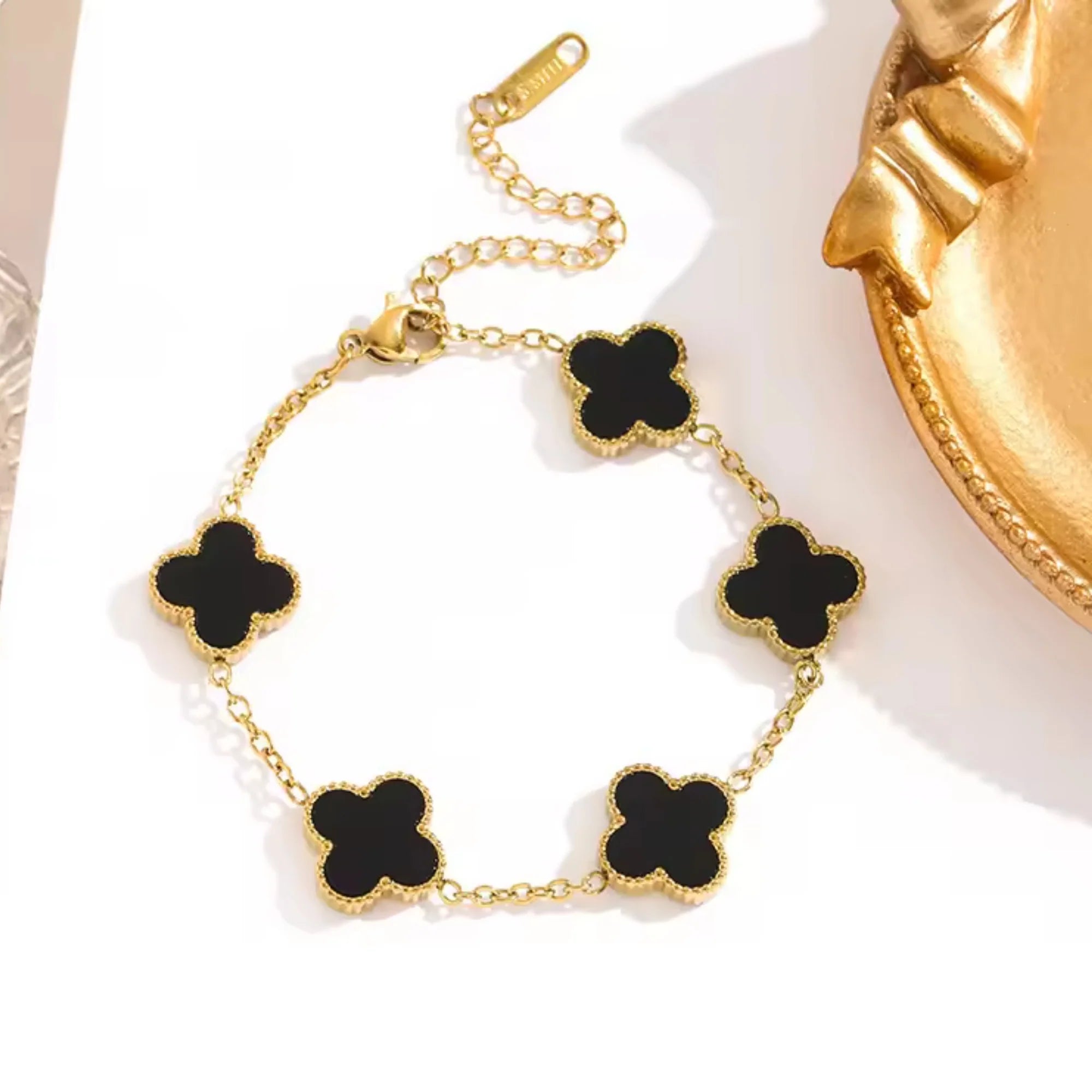 Black Lucky Clover Bracelet