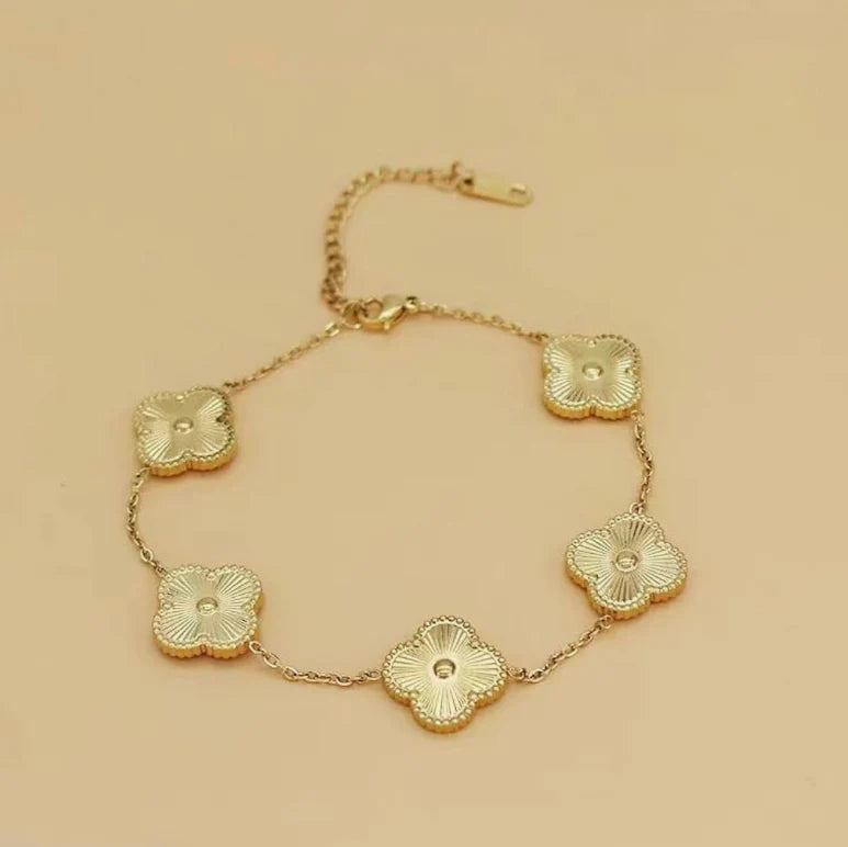 Gold Four Leaf Lucky Clover Bracelet