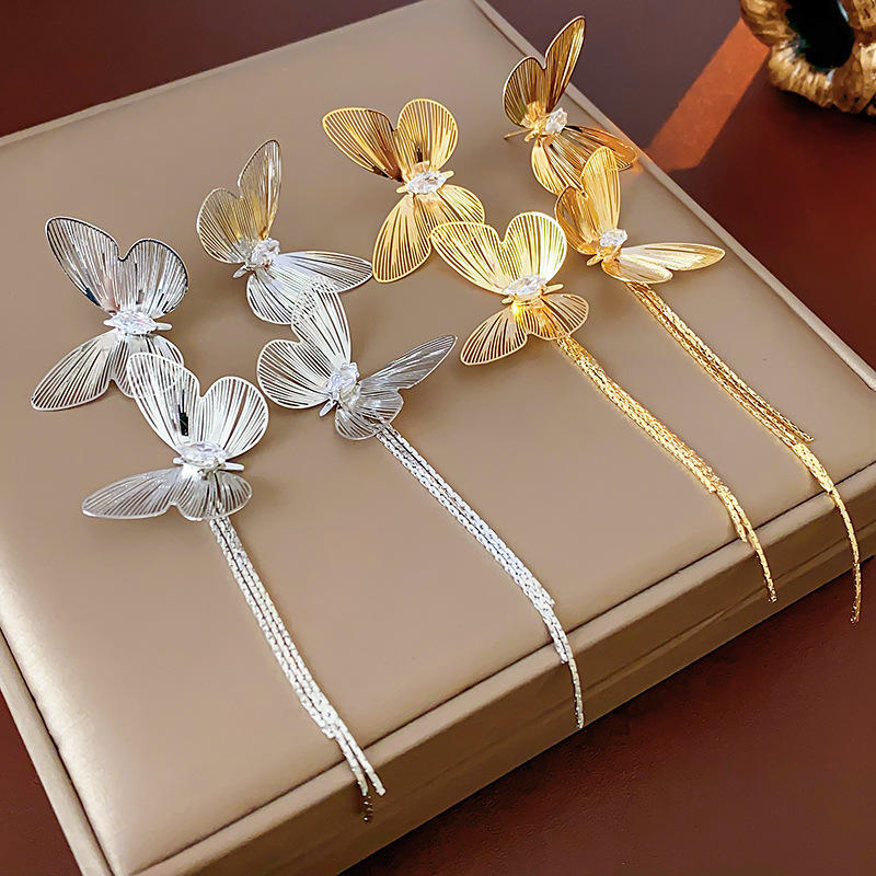 Elegant Butterflies Long Earrings