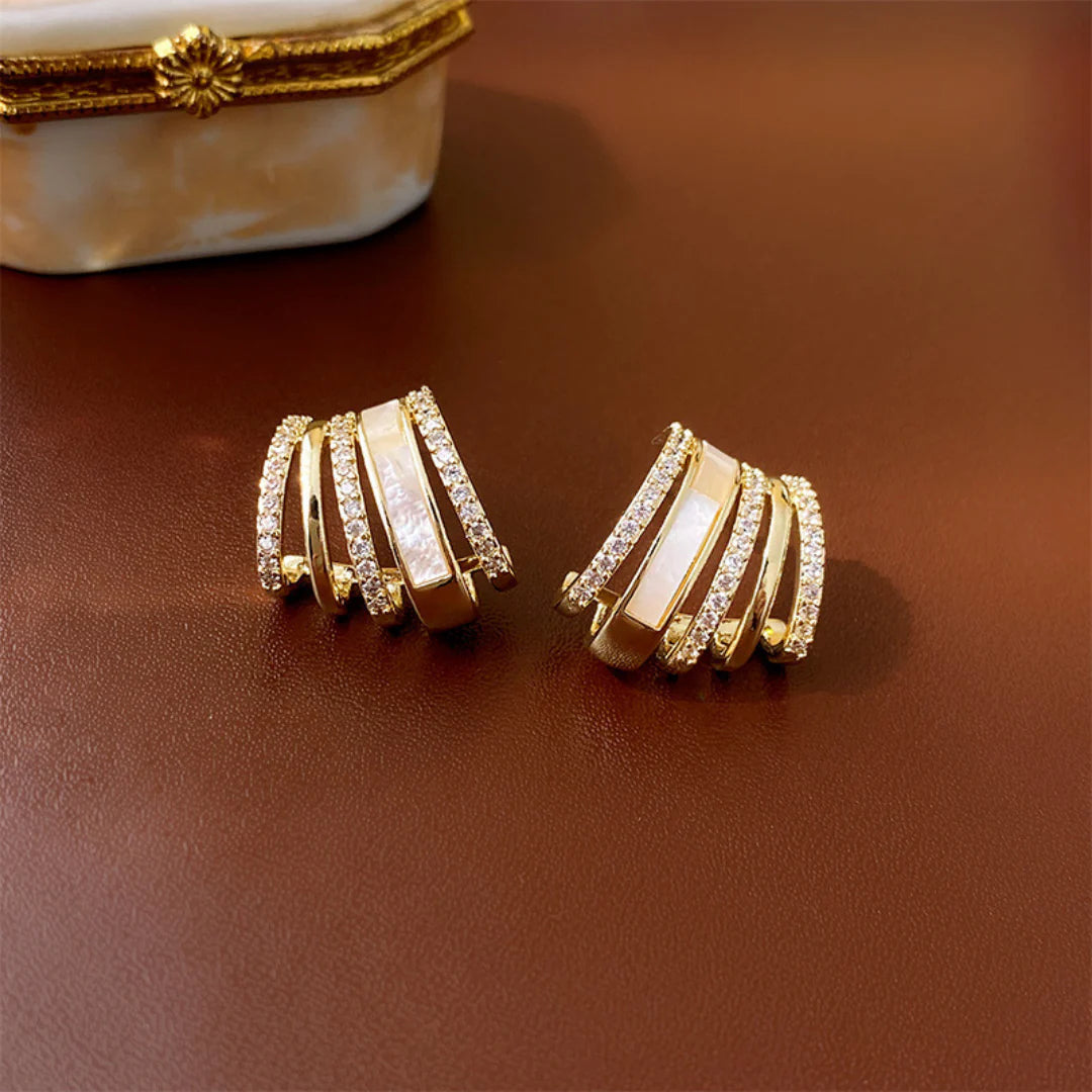 C-Shape Multi Layer Stud Earrings