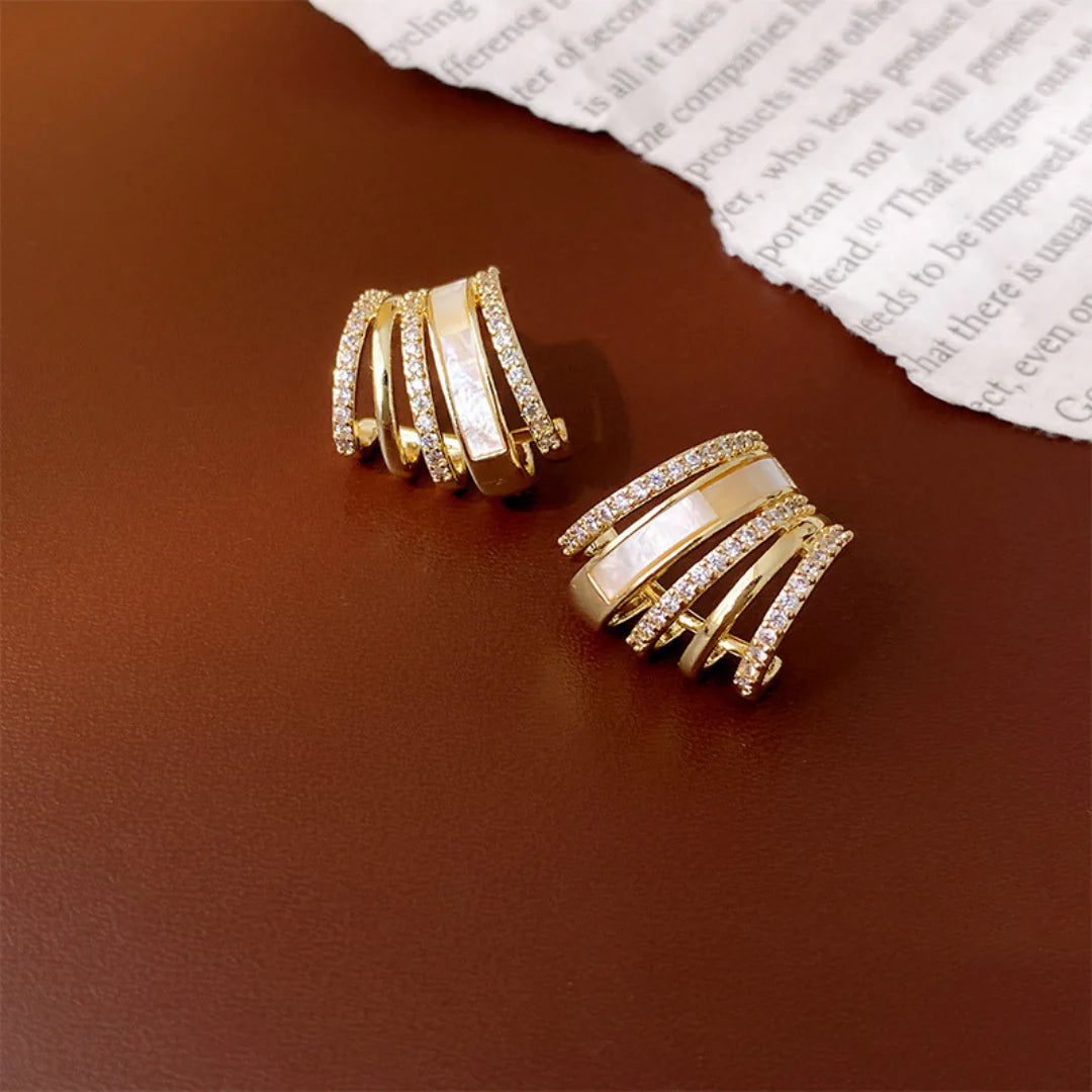 C-Shape Multi Layer Stud Earrings
