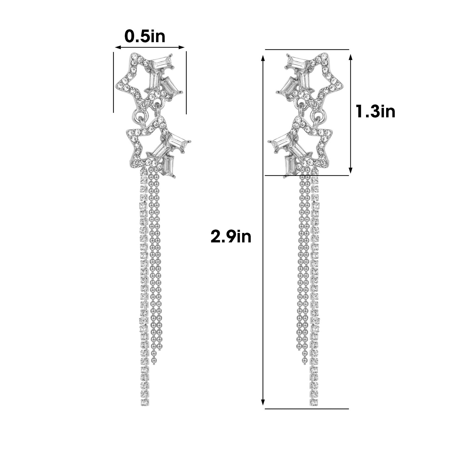 Sparkling Star-Shaped Tassel Earrings