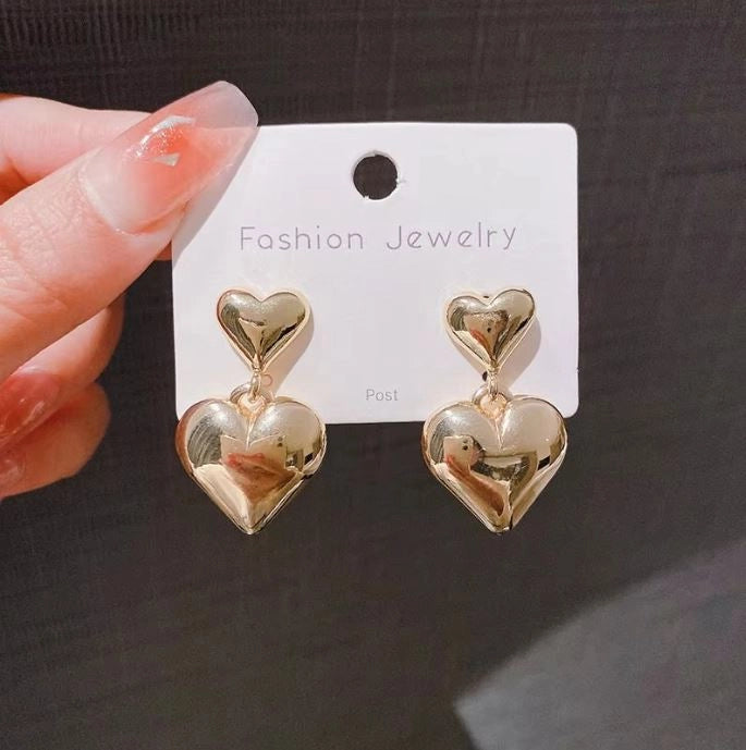 Heart & Heart Acrylic Earrings