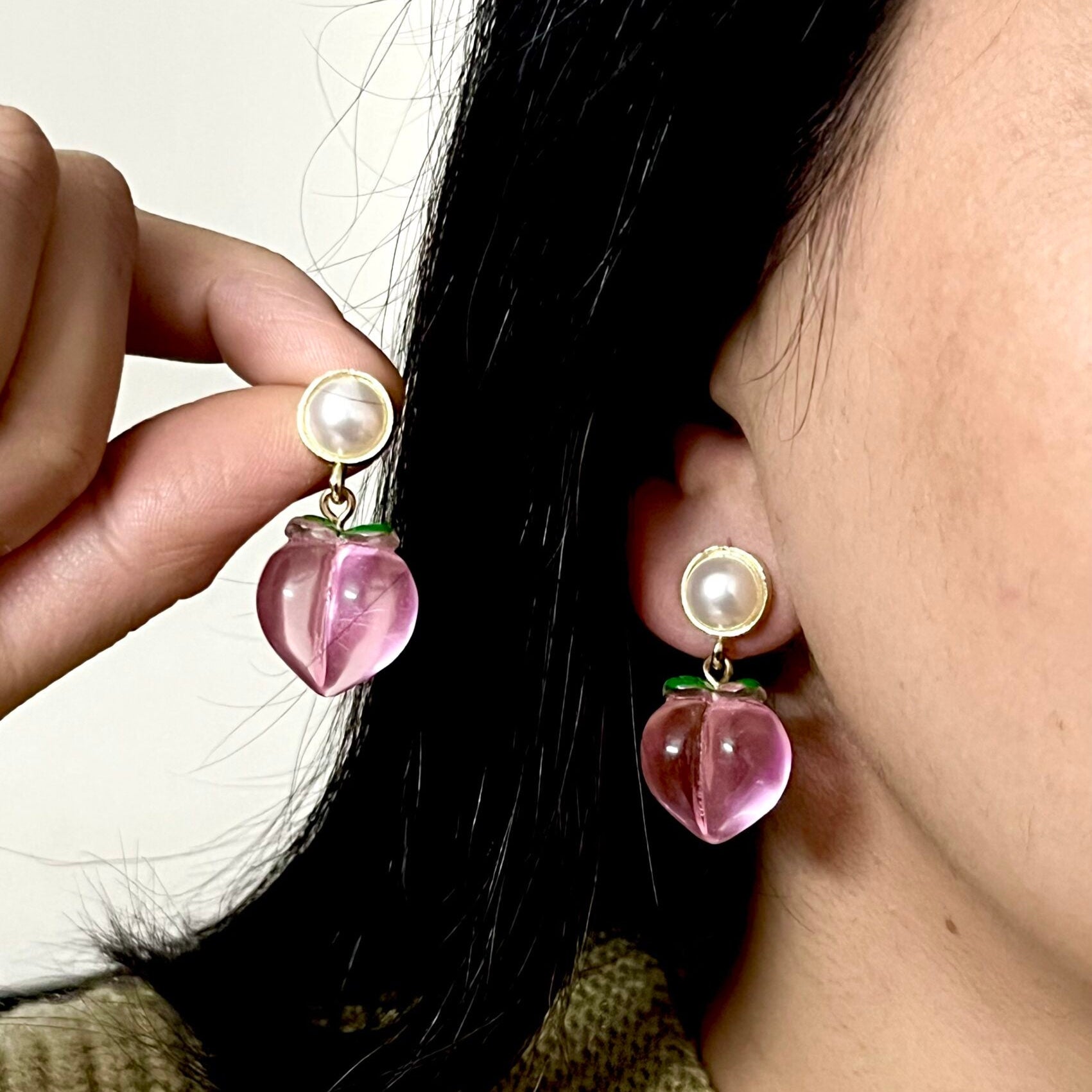 Quirky Peach Earrings