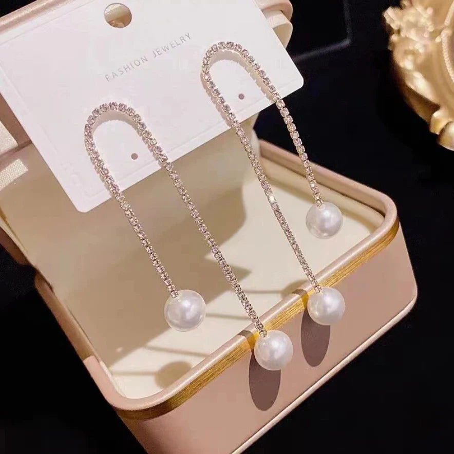 Rhinestone Tassel Earrings