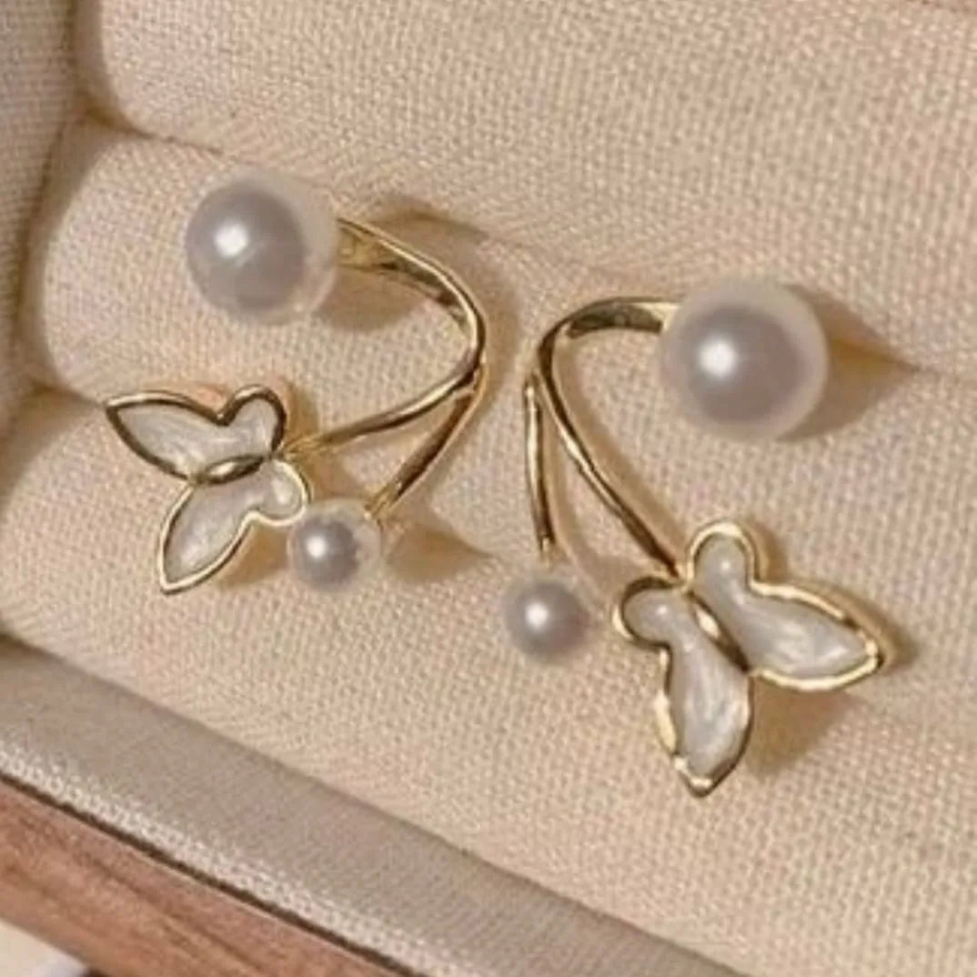 Pretty Enamelled Butterfly Studs