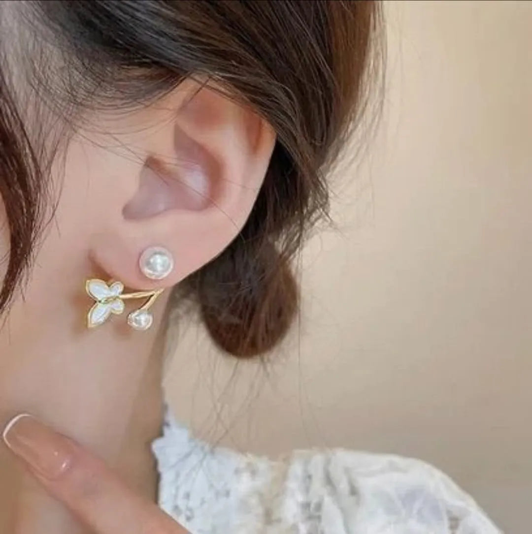 Pretty Enamelled Butterfly Studs