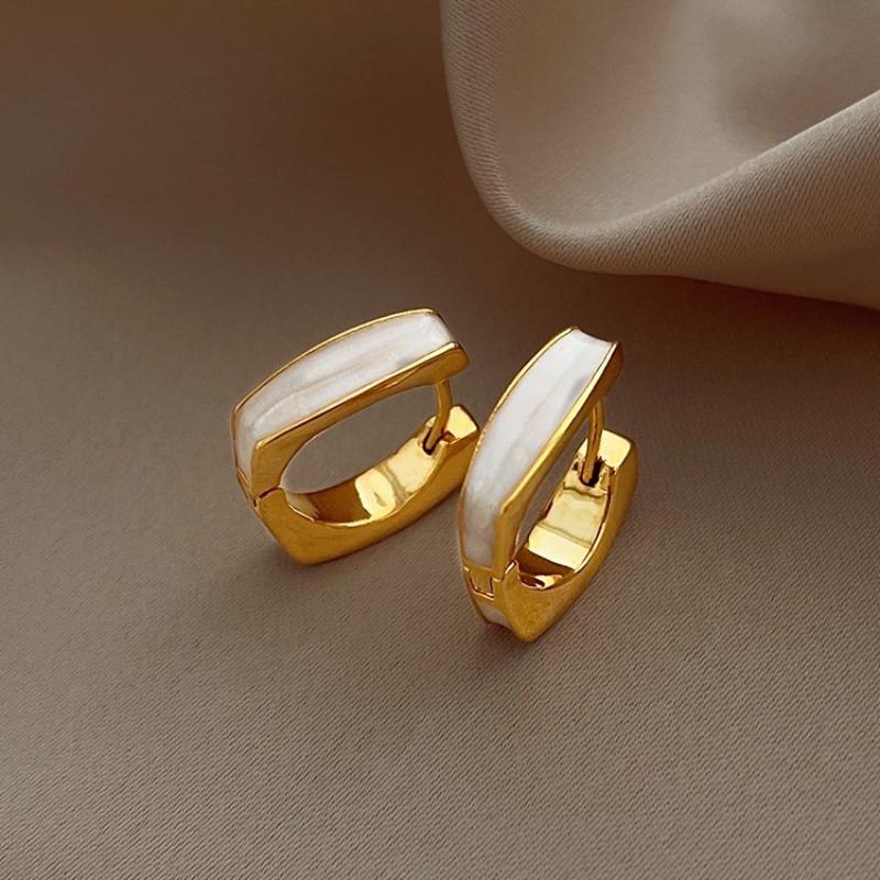 Oil-drop Square Hoop Earrings