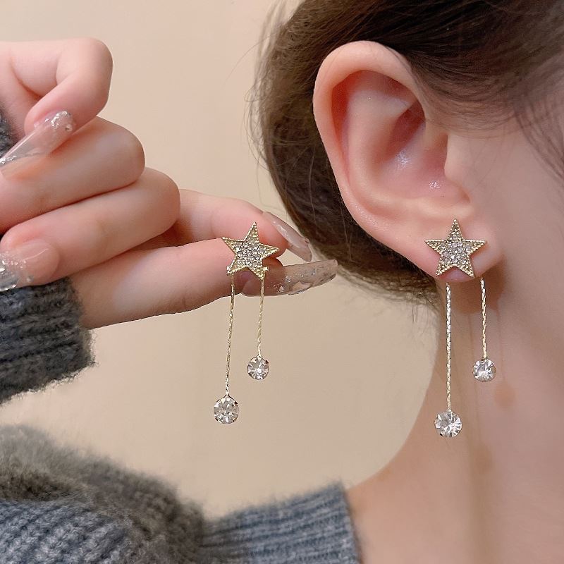 Rhinestones Star Drop Earrings