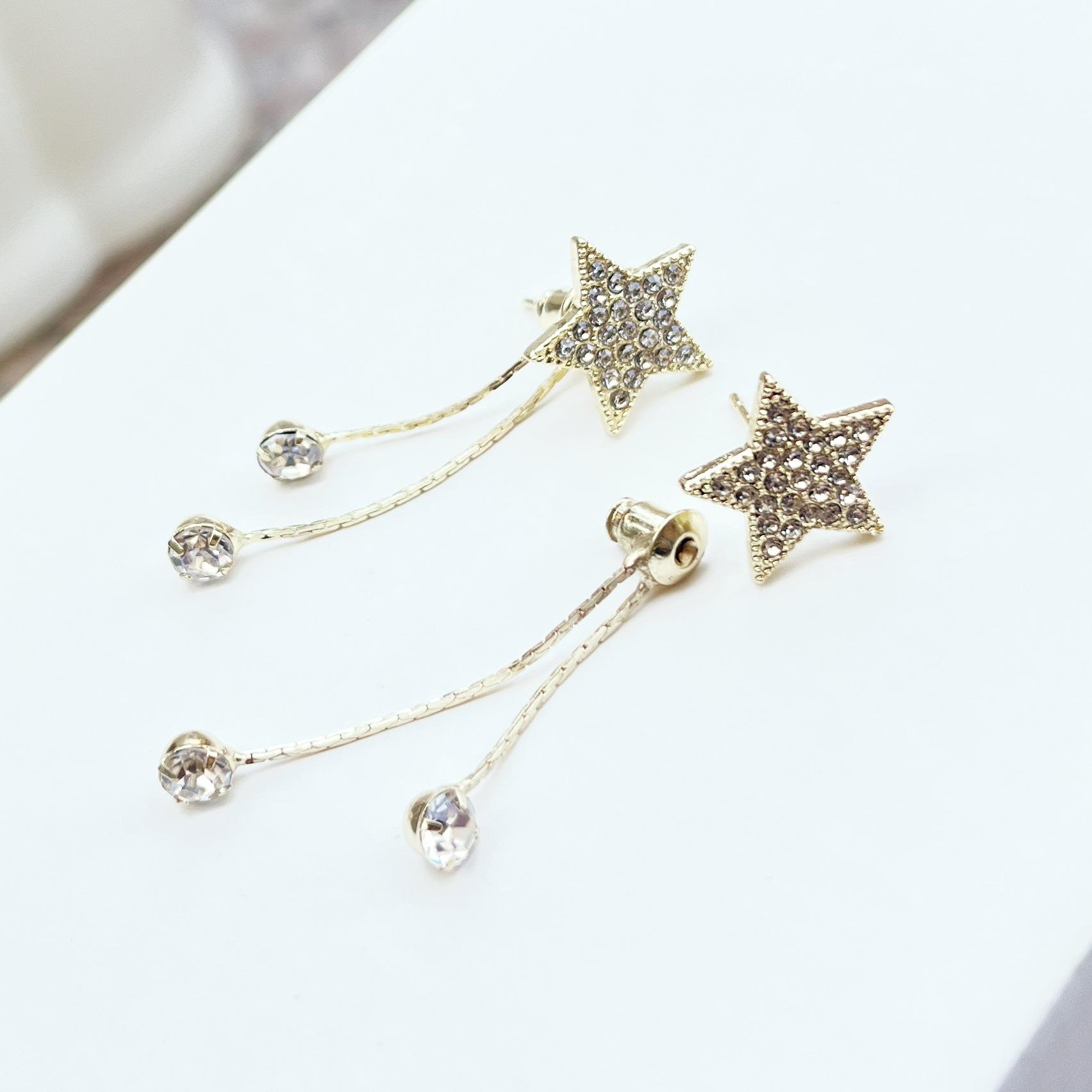 Rhinestones Star Drop Earrings