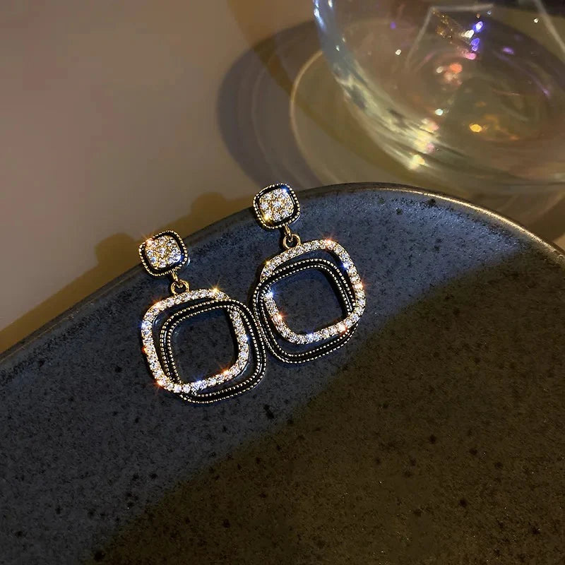 Stones Square Earrings