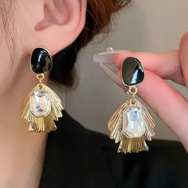 Gold Plated Crystal Earrings