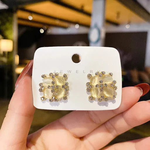 Opal & Stones Snowflakes Earrings