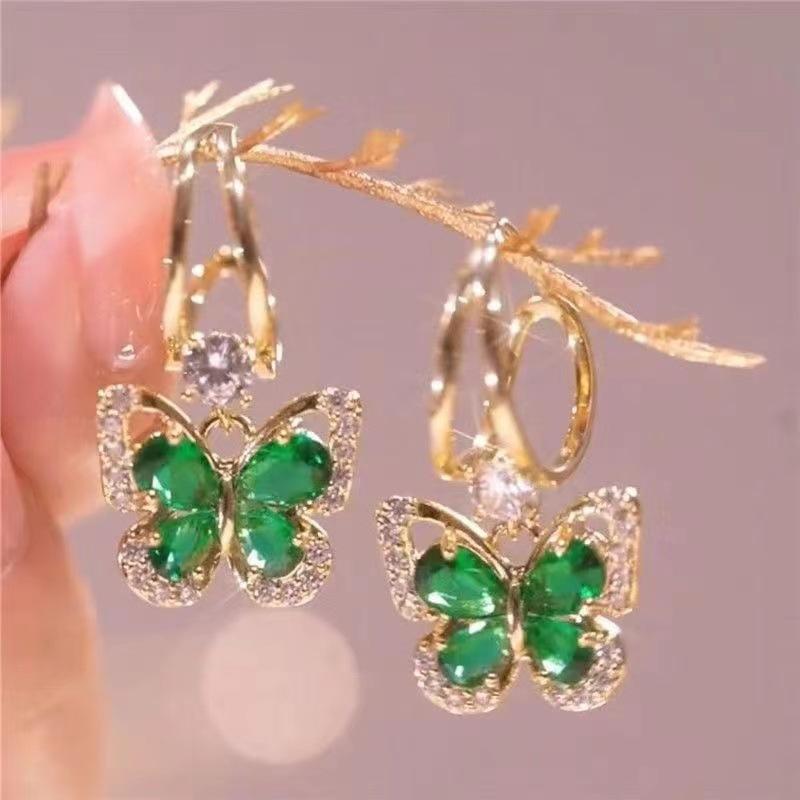 Green Emerald Drop Earrings