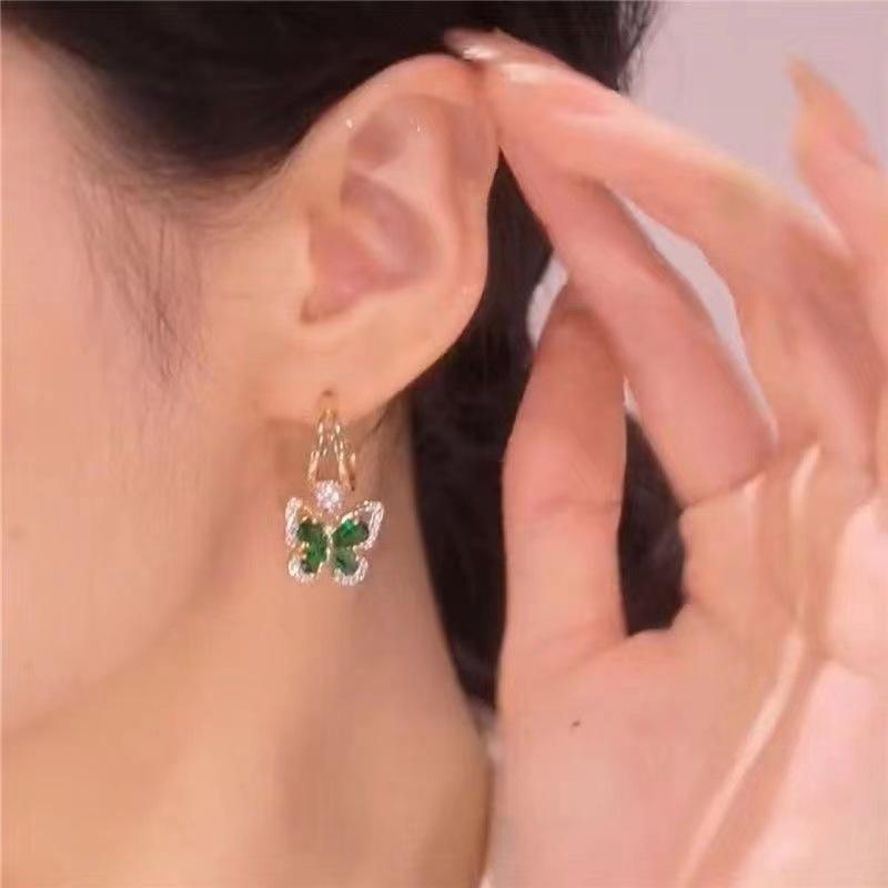 Green Emerald Drop Earrings