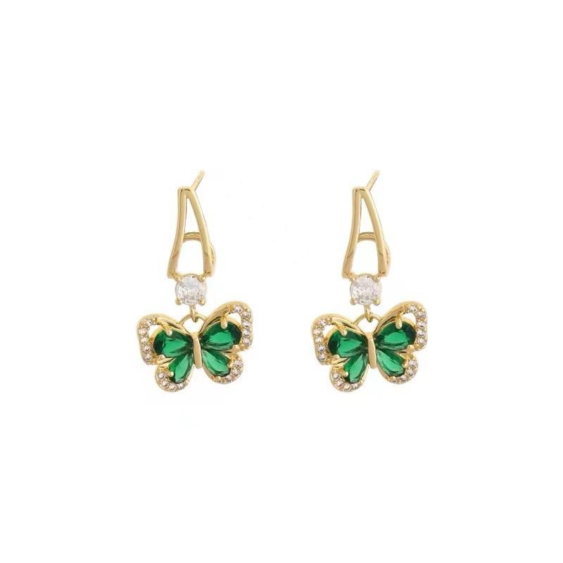 Green Emerald Drop Earrings