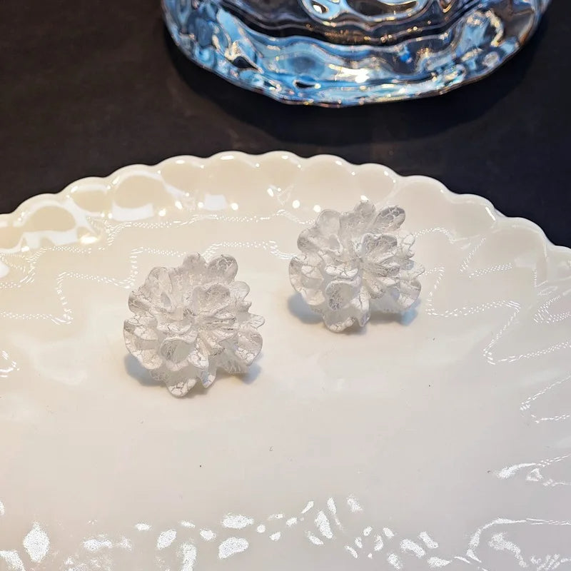 Textured Floral Stud Earrings