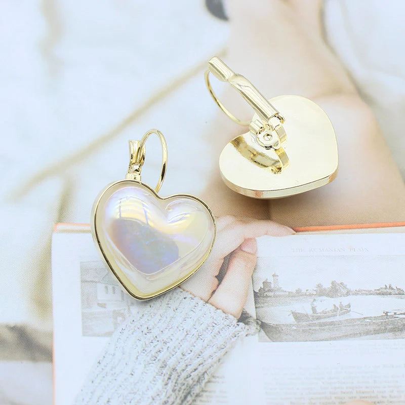 Heart Shaped Pearl Earrings