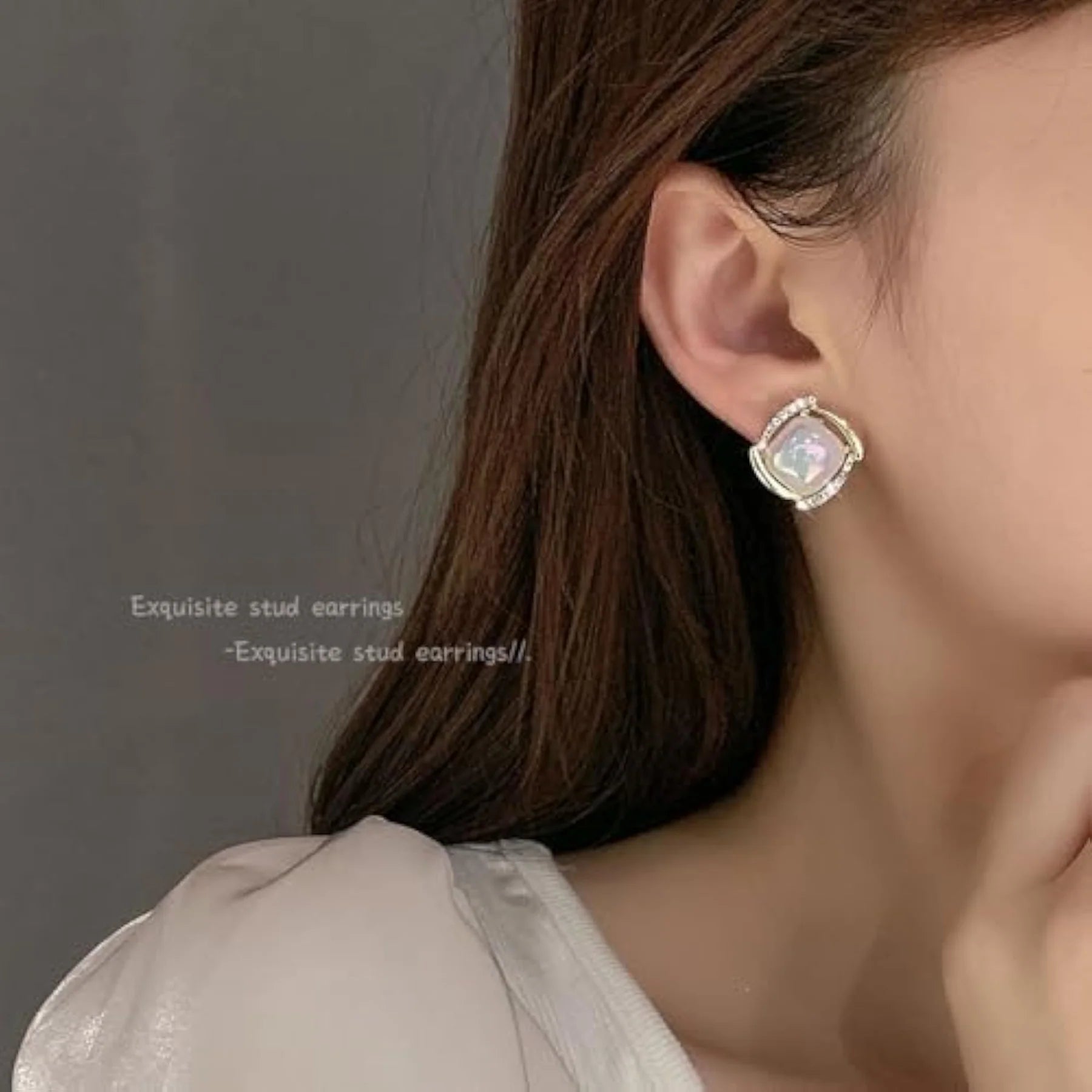 Pearl Diamond Stud Earrings