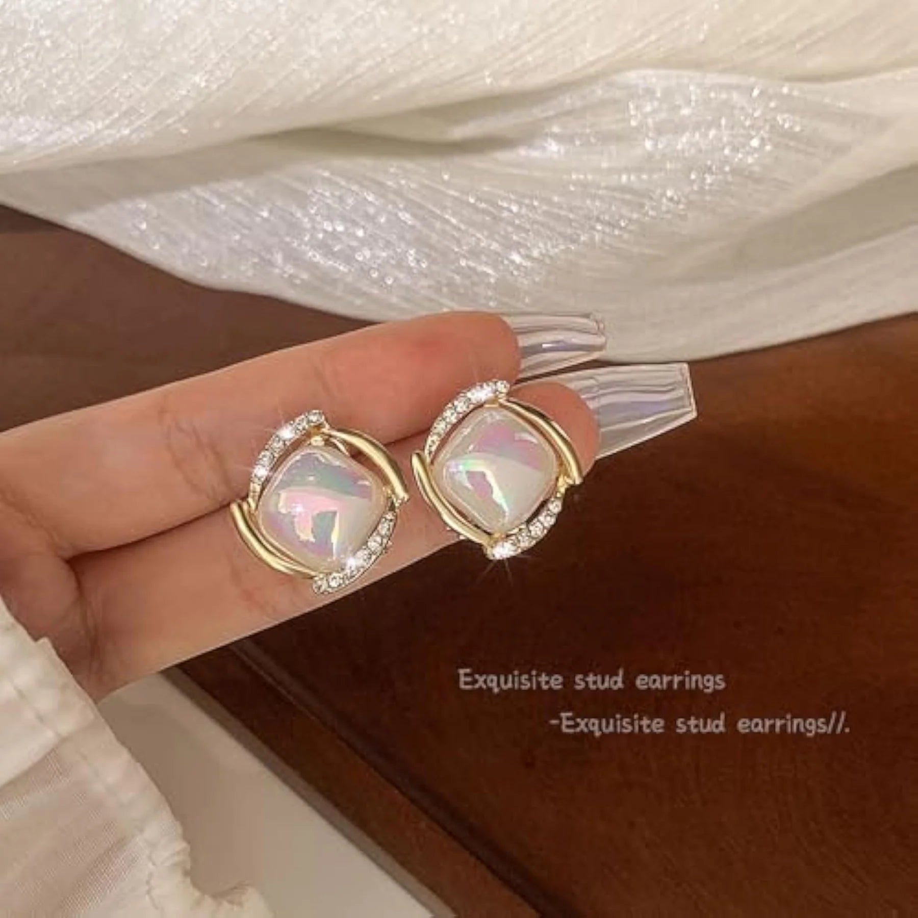Pearl Diamond Stud Earrings