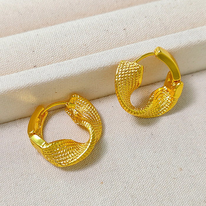 Textured Twisted Hoop Earrings
