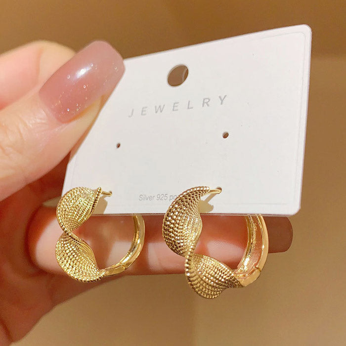 Textured Twisted Hoop Earrings