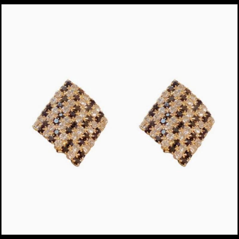 Black and White Crystal Stud Earrings