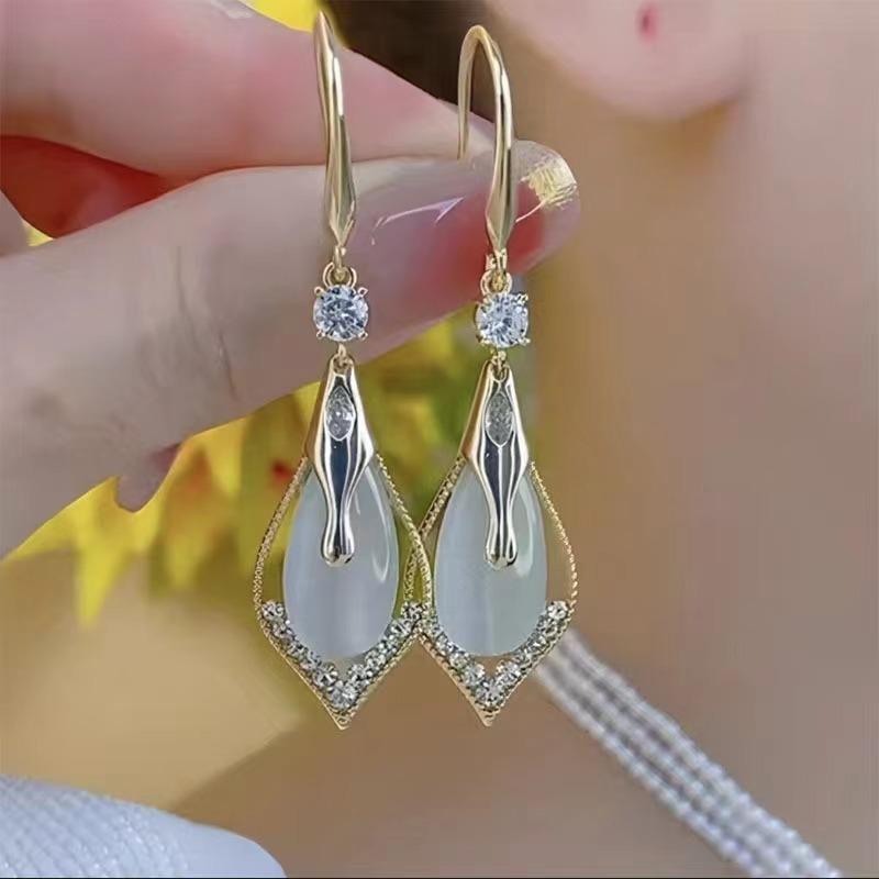 Versatile Opal Long Dangling Earrings