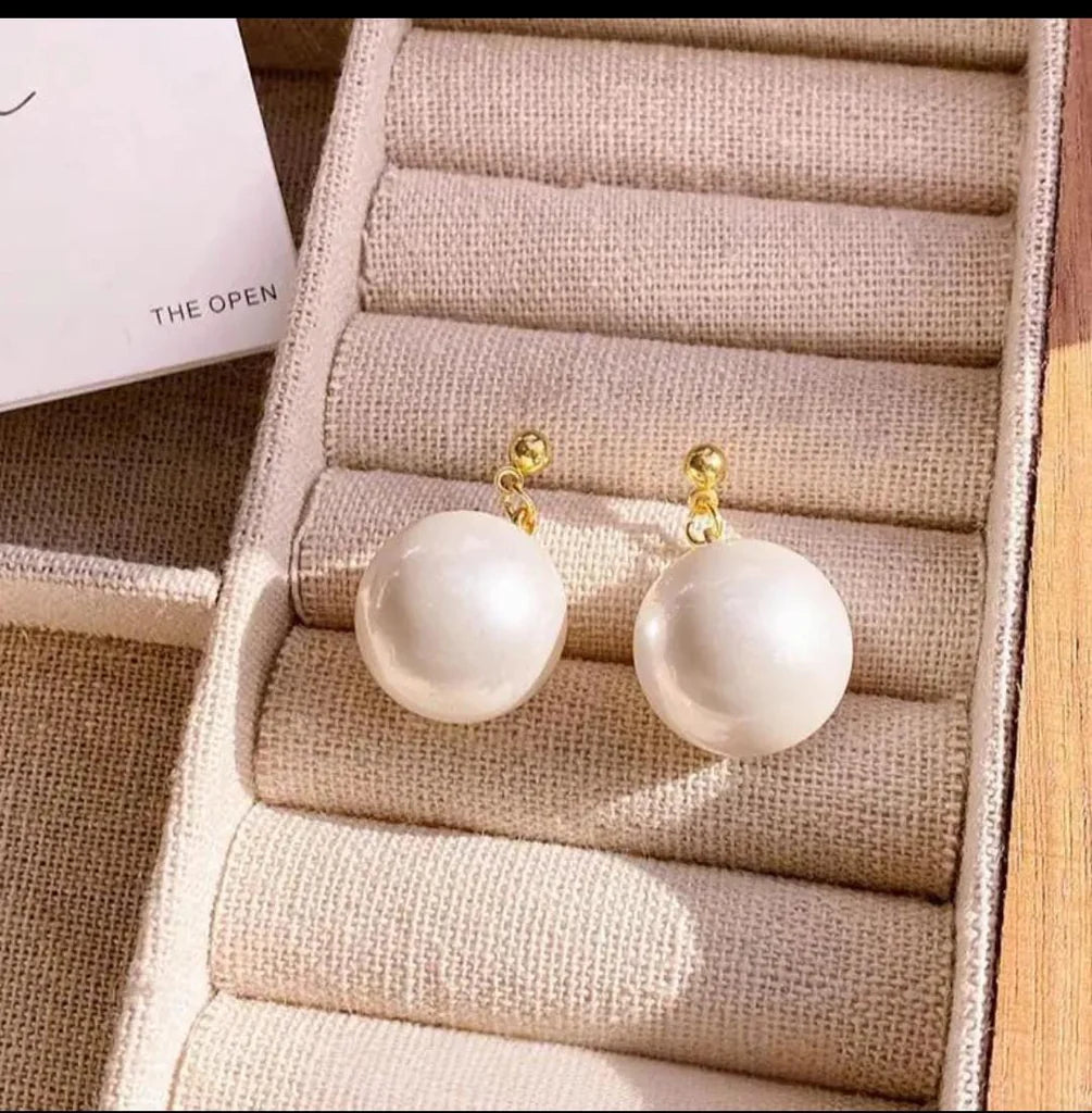 Large Size Pearl Drop Earrings