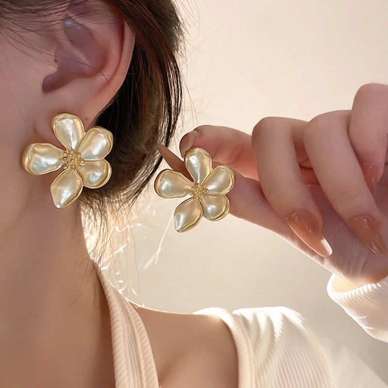 French Flower Stud Earrings