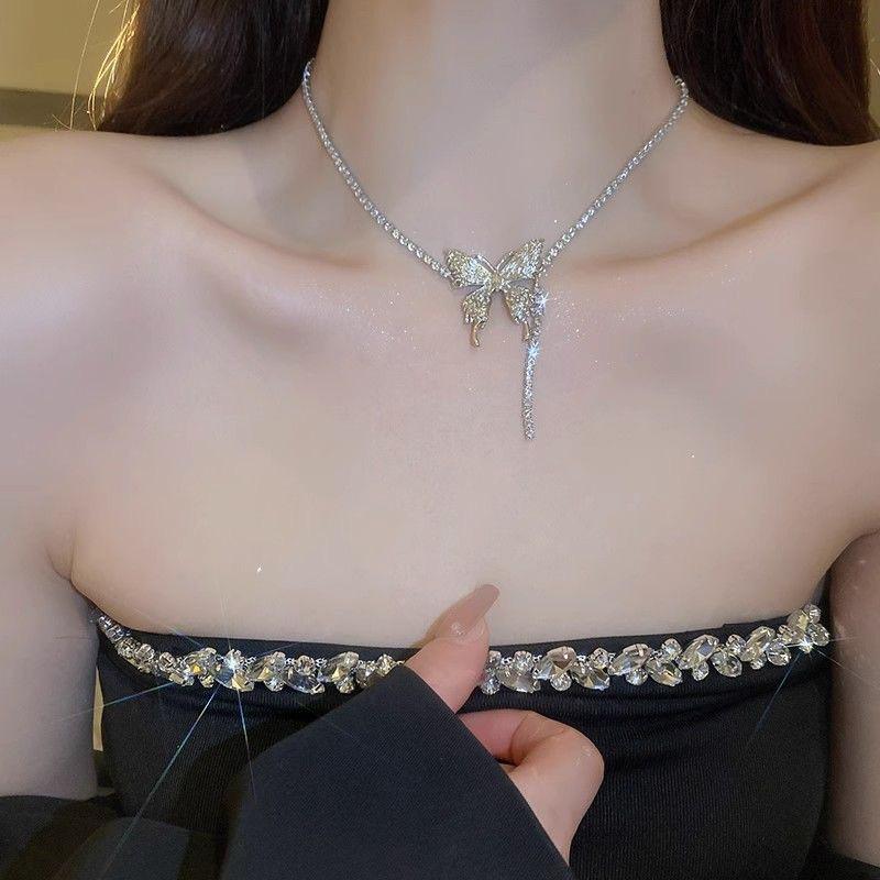 Butterfly Rhinestone Choker Necklace