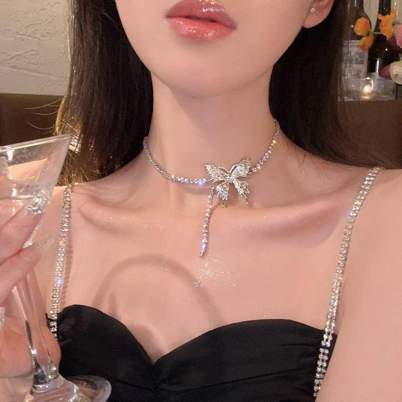 Butterfly Rhinestone Choker Necklace