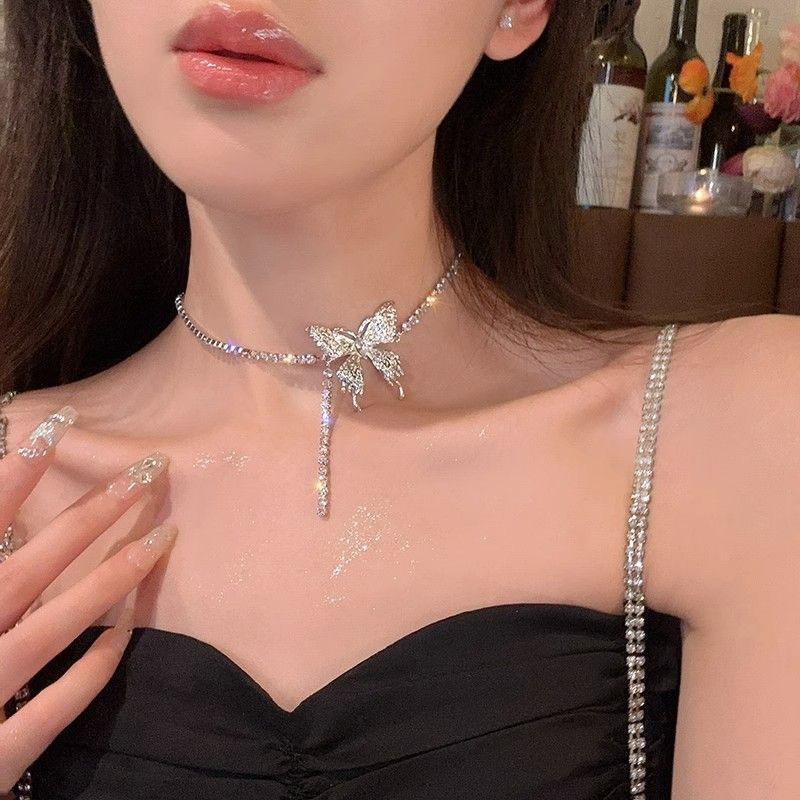 Butterfly Rhinestone Choker Necklace