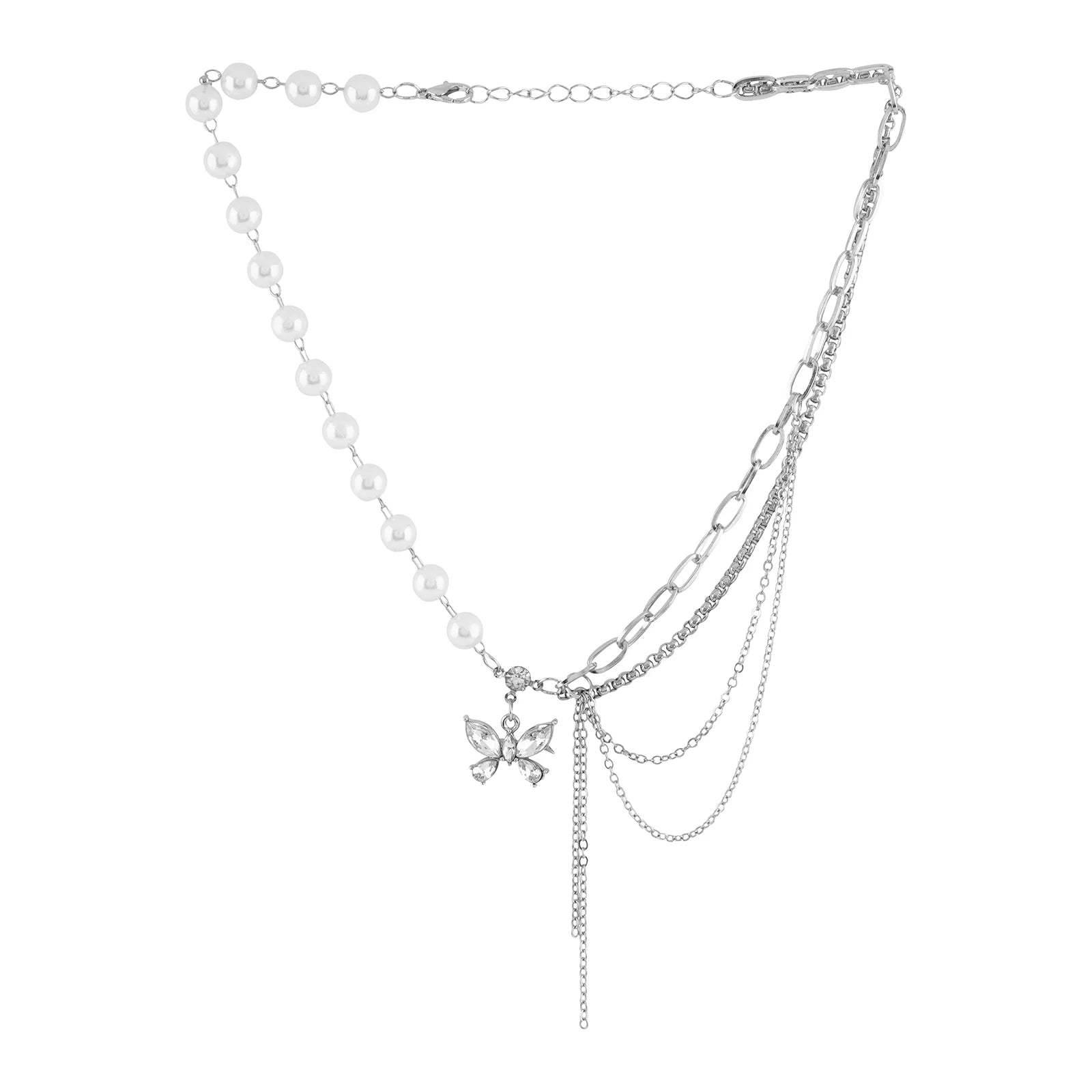 Multi-Layer Butterfly Pearl Necklace