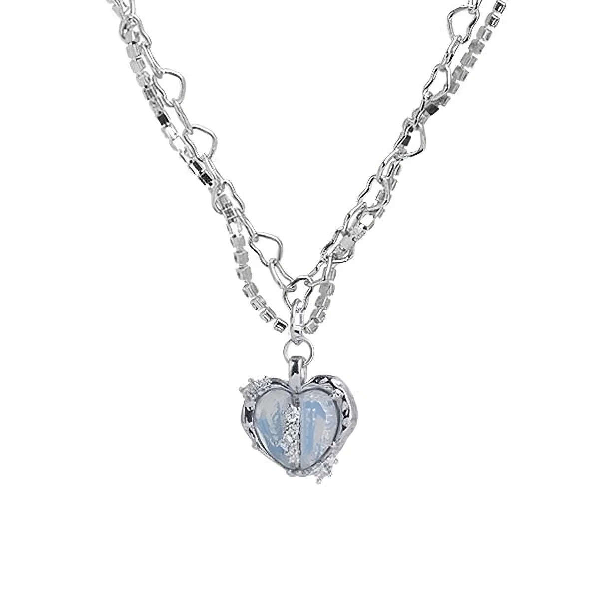 Frosted Heart Necklace