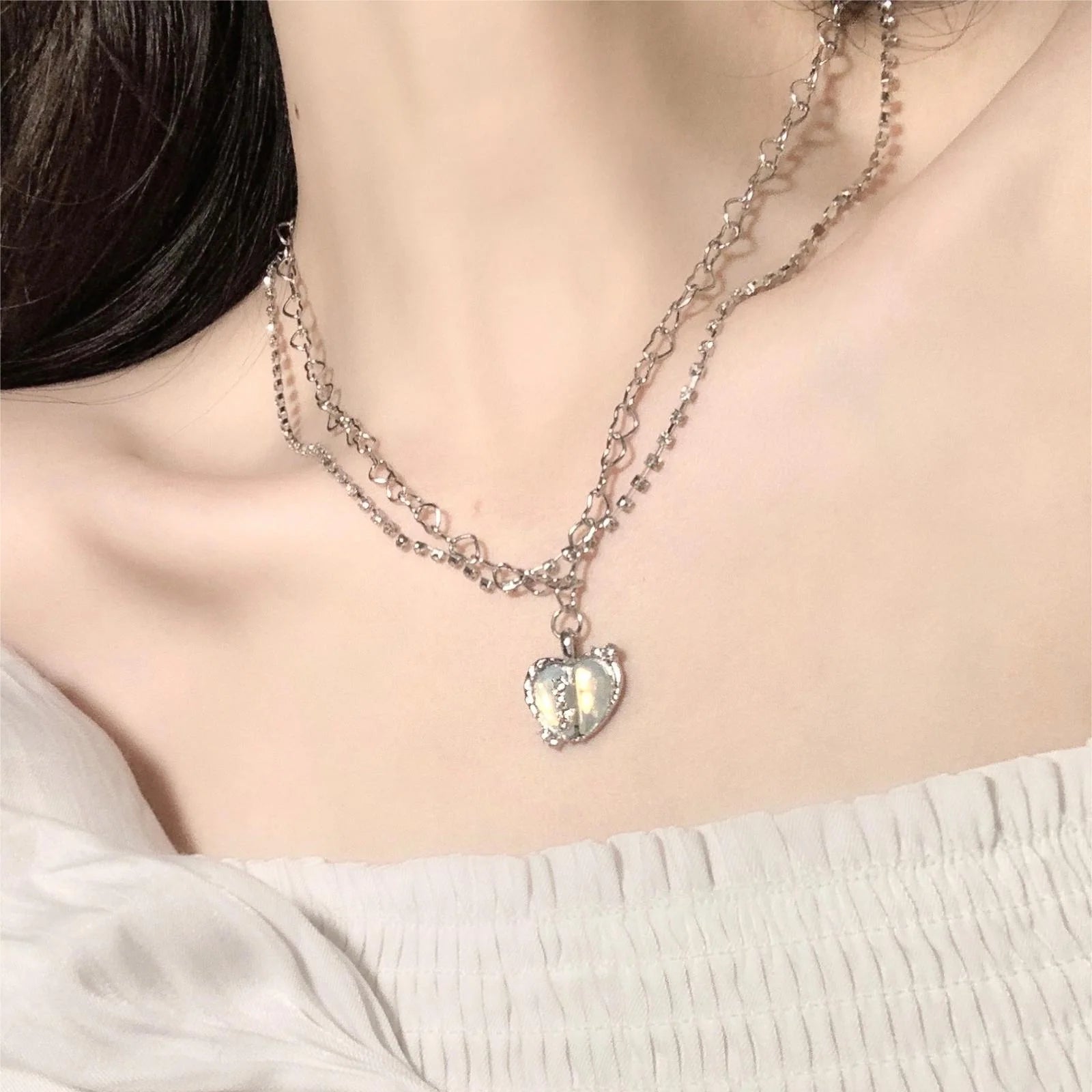 Frosted Heart Necklace