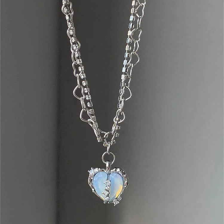 Frosted Heart Necklace