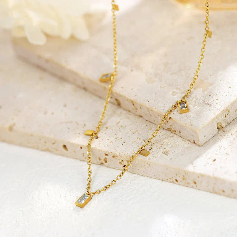 Square Geometric Charms Necklace