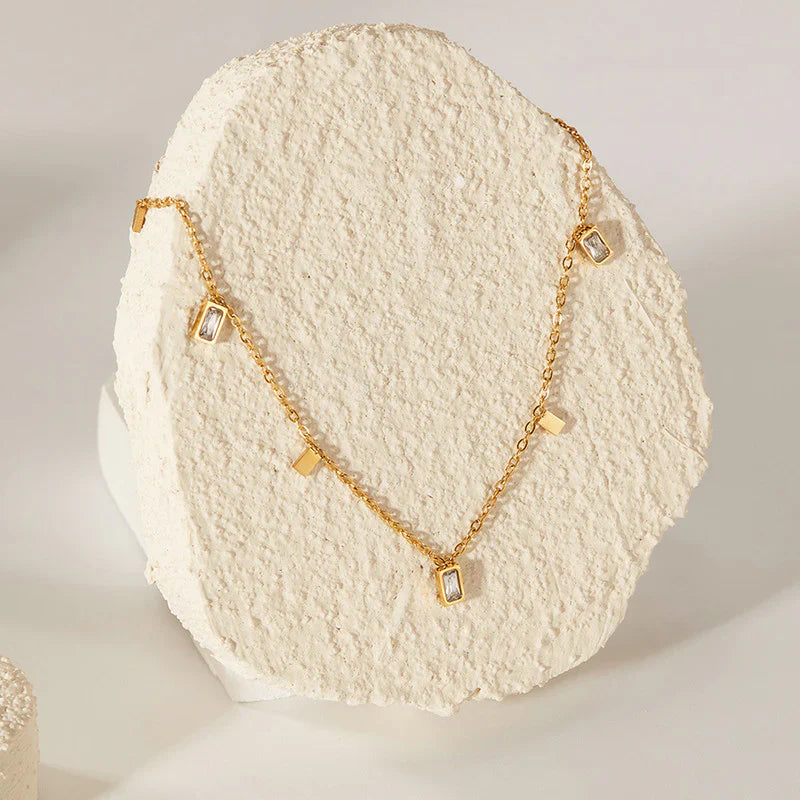 Square Geometric Charms Necklace