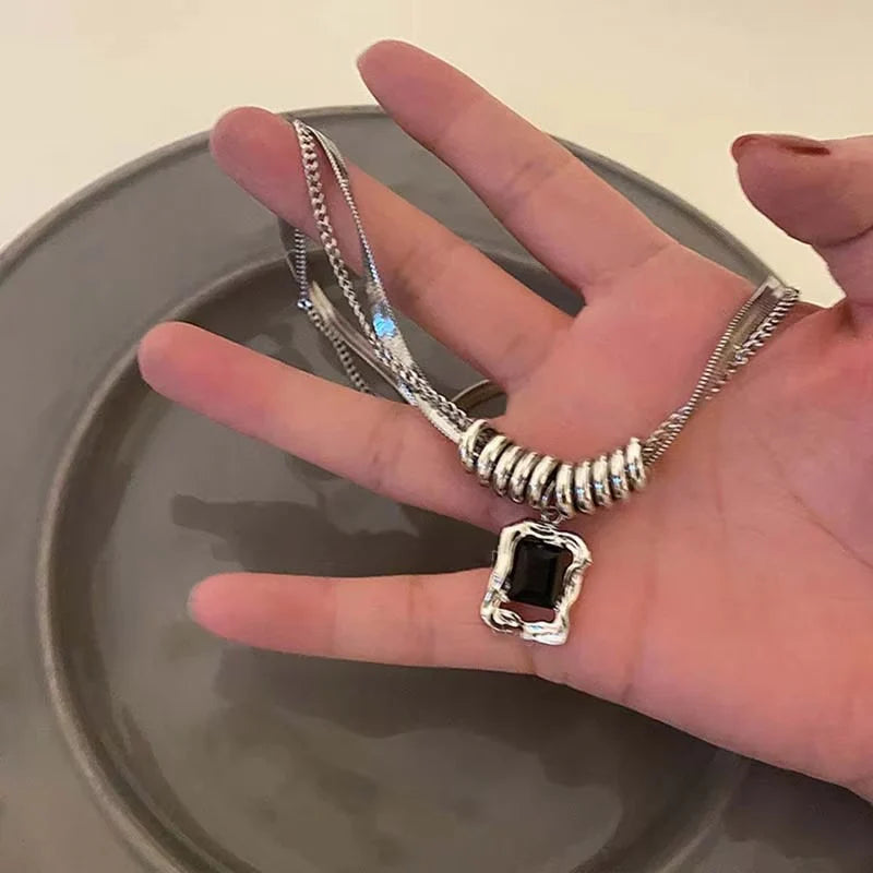 Hip-hop Style Double-layer Necklace