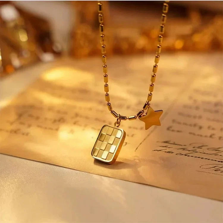 Dainty Square Star Pendant Necklace