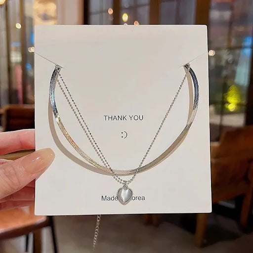 Heart Dual Chain Necklace