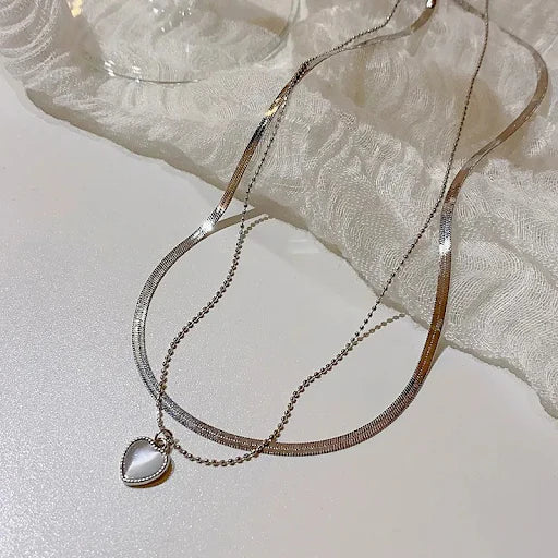 Heart Dual Chain Necklace