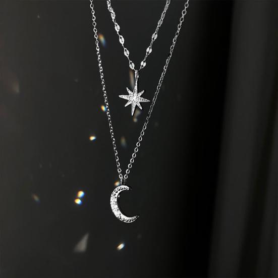 The Moon & Star Dual Chain Necklace