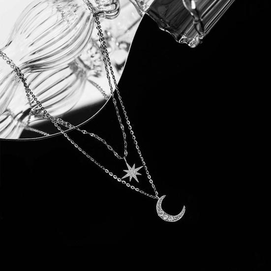 The Moon & Star Dual Chain Necklace