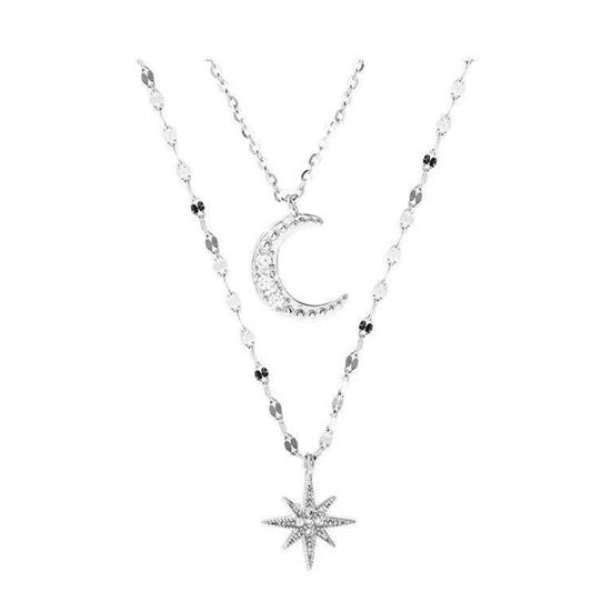 The Moon & Star Dual Chain Necklace