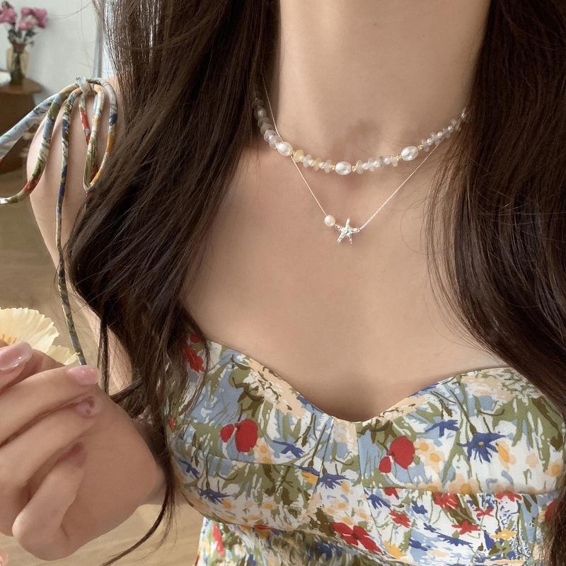 Trendy Starfish Pearl Necklace