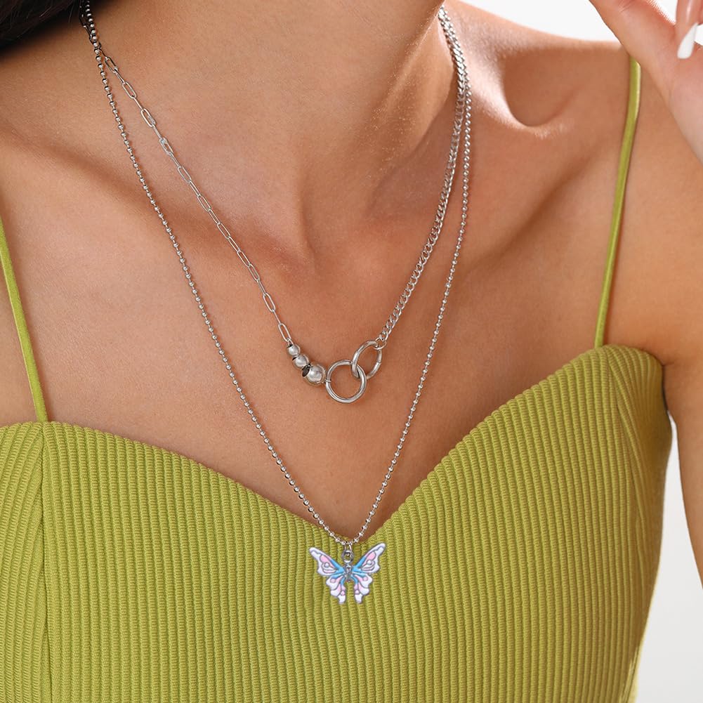 Enamel Butterfly Necklace